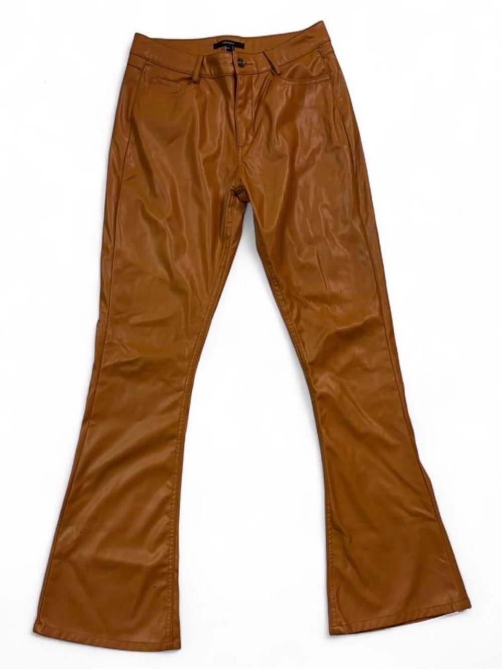 Forever 21 Cognac Faux Leather Flared Pants
